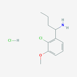 molecular formula C11H17Cl2NO B1471382 1-(2-Chloro-3-methoxyphenyl)butan-1-amine hydrochloride CAS No. 2098050-23-6
