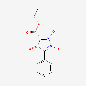 molecular formula C12H10N2O5 B14714028 Ethyl 1,2,4-trioxo-5-phenyl-4H-1lambda~5~,2lambda~5~-pyrazole-3-carboxylate CAS No. 17952-99-7