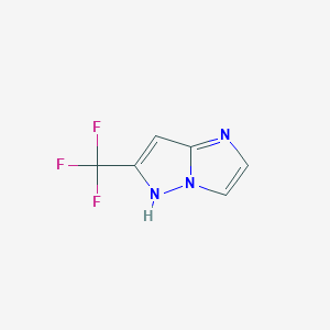 molecular formula C6H4F3N3 B1471420 6-(trifluoromethyl)-1H-imidazo[1,2-b]pyrazole CAS No. 503560-14-3