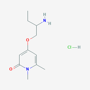 molecular formula C11H19ClN2O2 B1471425 4-(2-aminobutoxy)-1,6-dimethylpyridin-2(1H)-one hydrochloride CAS No. 1824062-43-2