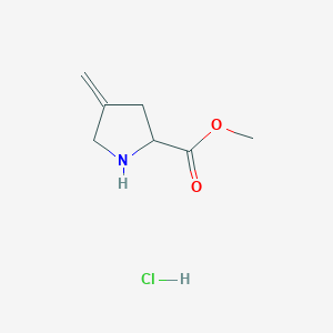 molecular formula C7H12ClNO2 B1471434 Methyl 4-methylenepyrrolidine-2-carboxylate hydrochloride CAS No. 2097955-78-5