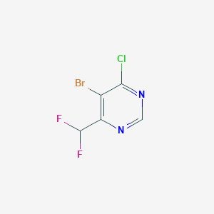 molecular formula C5H2BrClF2N2 B1471438 5-Bromo-4-chloro-6-(difluoromethyl)pyrimidine CAS No. 677777-61-6