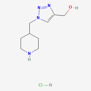 molecular formula C9H17ClN4O B1471447 (1-(piperidin-4-ylmethyl)-1H-1,2,3-triazol-4-yl)methanol hydrochloride CAS No. 1824063-98-0