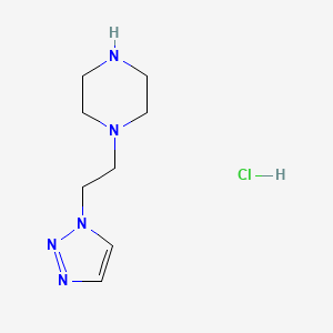 molecular formula C8H16ClN5 B1471448 1-(2-(1H-1,2,3-triazol-1-yl)ethyl)piperazine hydrochloride CAS No. 2097975-87-4