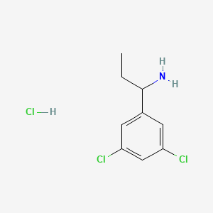 molecular formula C9H12Cl3N B1471454 1-(3,5-Dichlorophenyl)propan-1-amine hydrochloride CAS No. 2098122-85-9