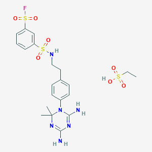 3-[2-[4-(4,6-Diamino-2,2-dimethyl-1,3,5-triazin-1-yl)phenyl]ethylsulfamoyl]benzenesulfonyl fluoride;ethanesulfonic acid