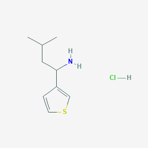 molecular formula C9H16ClNS B1471458 3-Methyl-1-(thiophen-3-yl)butan-1-amine hydrochloride CAS No. 1864057-52-2
