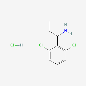 molecular formula C9H12Cl3N B1471466 1-(2,6-Dichlorophenyl)propan-1-amine hydrochloride CAS No. 2098122-74-6