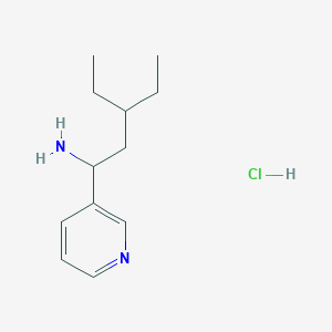 molecular formula C12H21ClN2 B1471468 3-Ethyl-1-(pyridin-3-yl)pentan-1-amine hydrochloride CAS No. 1864060-74-1