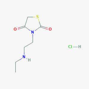 molecular formula C7H13ClN2O2S B1471474 3-(2-(Ethylamino)ethyl)thiazolidine-2,4-dione hydrochloride CAS No. 1864057-88-4