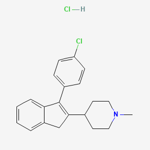 Piperidine, 4-(3-(p-chlorophenyl)inden-2-yl)-1-methyl-, hydrochloride