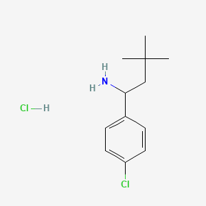 molecular formula C12H19Cl2N B1471492 1-(4-Chlorophenyl)-3,3-dimethylbutan-1-amine hydrochloride CAS No. 2097949-76-1