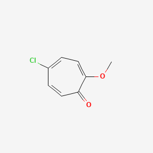 molecular formula C8H7ClO2 B14714961 5-Chloro-2-methoxy-2,4,6-cycloheptatrien-1-one CAS No. 13187-38-7