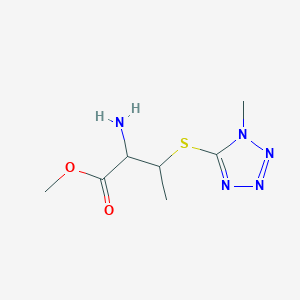 molecular formula C7H13N5O2S B1471511 methyl 2-amino-3-((1-methyl-1H-tetrazol-5-yl)thio)butanoate CAS No. 1706431-29-9