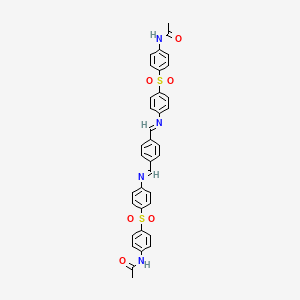 N-[4-[4-[[4-[[4-(4-acetamidophenyl)sulfonylphenyl]iminomethyl]phenyl]methylideneamino]phenyl]sulfonylphenyl]acetamide