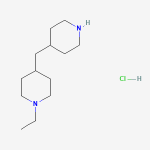 molecular formula C13H27ClN2 B1471520 1-Ethyl-4-(piperidin-4-ylmethyl)piperidine hydrochloride CAS No. 1864056-23-4