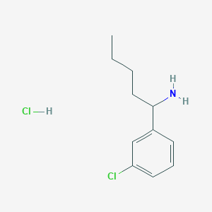 molecular formula C11H17Cl2N B1471522 1-(3-Chlorophenyl)pentan-1-amine hydrochloride CAS No. 2098086-60-1