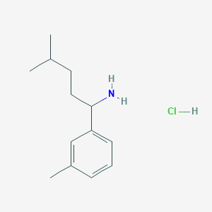 molecular formula C13H22ClN B1471523 4-Methyl-1-(m-tolyl)pentan-1-amine hydrochloride CAS No. 1864072-61-6