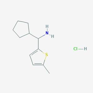 molecular formula C11H18ClNS B1471527 Cyclopentyl(5-methylthiophen-2-yl)methanamine hydrochloride CAS No. 1864073-02-8