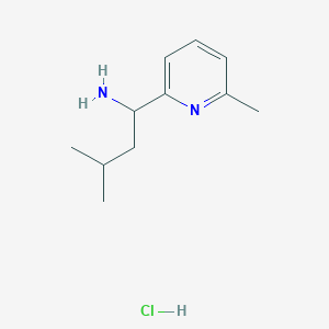 molecular formula C11H19ClN2 B1471533 3-Methyl-1-(6-methylpyridin-2-yl)butan-1-amine hydrochloride CAS No. 1864057-47-5
