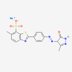 6-Methyl-2-(p-((3-methyl-5-oxo-2-pyrazolin-4-yl)azo)phenyl)-7-benzothiazolesulfonic acid, sodium salt