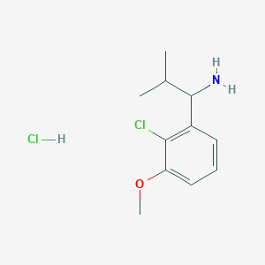 molecular formula C11H17Cl2NO B1471537 1-(2-Chloro-3-methoxyphenyl)-2-methylpropan-1-amine hydrochloride CAS No. 2097950-09-7