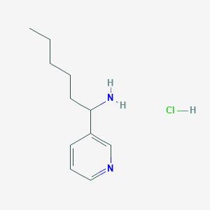 molecular formula C11H19ClN2 B1471543 1-(Pyridin-3-yl)hexan-1-amine hydrochloride CAS No. 1864056-57-4