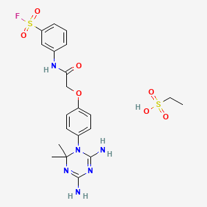 3-[[2-[4-(4,6-Diamino-2,2-dimethyl-1,3,5-triazin-1-yl)phenoxy]acetyl]amino]benzenesulfonyl fluoride;ethanesulfonic acid