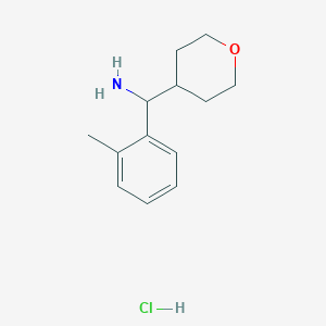 molecular formula C13H20ClNO B1471547 (tetrahydro-2H-pyran-4-yl)(o-tolyl)methanamine hydrochloride CAS No. 1864059-99-3