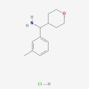 molecular formula C13H20ClNO B1471548 (tetrahydro-2H-pyran-4-yl)(m-tolyl)methanamine hydrochloride CAS No. 1864060-06-9