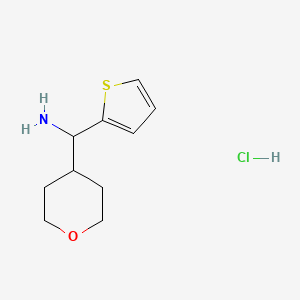 molecular formula C10H16ClNOS B1471550 (Oxan-4-yl)(thiophen-2-yl)methanamine hydrochloride CAS No. 1864014-23-2