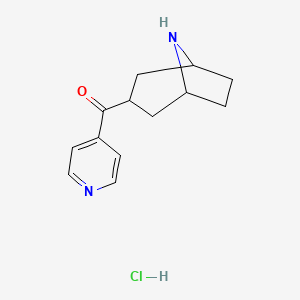molecular formula C13H17ClN2O B1471551 (8-氮杂双环[3.2.1]辛烷-3-基)(吡啶-4-基)甲酮盐酸盐 CAS No. 1823495-65-3