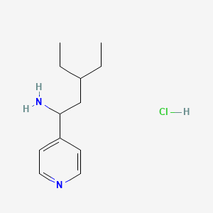 molecular formula C12H21ClN2 B1471555 3-Ethyl-1-(pyridin-4-yl)pentan-1-amine hydrochloride CAS No. 1864059-04-0