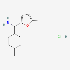 molecular formula C13H22ClNO B1471560 4-Methylcyclohexyl(5-methylfuran-2-yl)methanamine hydrochloride CAS No. 1864057-06-6