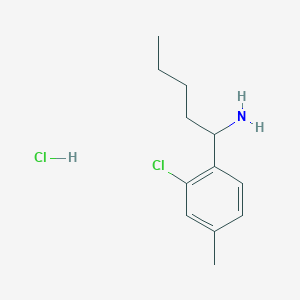 molecular formula C12H19Cl2N B1471567 盐酸1-(2-氯-4-甲基苯基)戊-1-胺 CAS No. 2098050-32-7