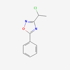 molecular formula C10H9ClN2O B1471576 3-(1-Chloroethyl)-5-phenyl-1,2,4-oxadiazole CAS No. 1595895-58-1