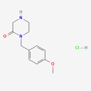 molecular formula C12H17ClN2O2 B1471579 1-(4-Methoxybenzyl)-2-piperazinone hydrochloride CAS No. 1260423-70-8