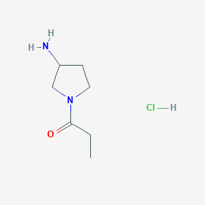 molecular formula C7H15ClN2O B1471582 1-(3-Amino-1-pyrrolidinyl)-1-propanone hydrochloride CAS No. 2203716-49-6
