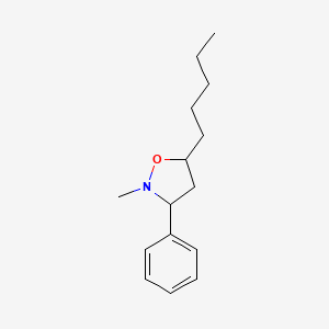 molecular formula C15H23NO B14715948 2-Methyl-5-pentyl-3-phenyl-1,2-oxazolidine CAS No. 19969-14-3