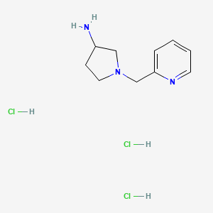 molecular formula C10H18Cl3N3 B1471595 1-(2-Pyridinylmethyl)-3-pyrrolidinamine trihydrochloride CAS No. 2206265-38-3