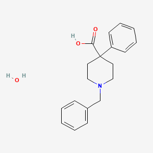 molecular formula C19H23NO3 B1471602 1-Benzyl-4-phenyl-4-piperidinecarboxylic acid hydrate CAS No. 1609400-83-0