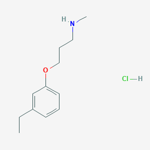 molecular formula C12H20ClNO B1471603 [3-(3-Ethylphenoxy)propyl]methylamine hydrochloride CAS No. 1609402-79-0