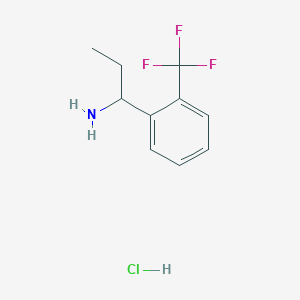 molecular formula C10H13ClF3N B1471605 1-(2-(Trifluoromethyl)phenyl)propan-1-amine hydrochloride CAS No. 2097949-71-6