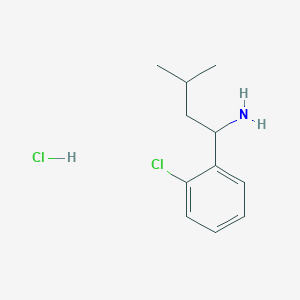 molecular formula C11H17Cl2N B1471606 1-(2-Chlorophenyl)-3-methylbutan-1-amine hydrochloride CAS No. 2098086-85-0