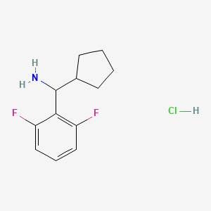 molecular formula C12H16ClF2N B1471608 Cyclopentyl(2,6-difluorophenyl)methanamine hydrochloride CAS No. 1864057-65-7