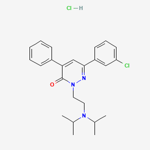 3(2H)-Pyridazinone, 6-(m-chlorophenyl)-2-(2-(diisopropylamino)ethyl)-4-phenyl-, hydrochloride