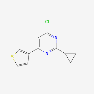 molecular formula C11H9ClN2S B1471613 4-氯-2-环丙基-6-(噻吩-3-基)嘧啶 CAS No. 1412957-62-0