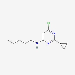 molecular formula C12H18ClN3 B1471616 6-chloro-2-cyclopropyl-N-pentylpyrimidin-4-amine CAS No. 1485078-57-6