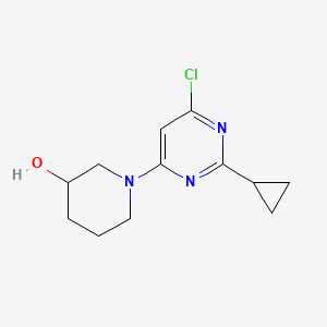 molecular formula C12H16ClN3O B1471617 1-(6-Chloro-2-cyclopropylpyrimidin-4-yl)piperidin-3-ol CAS No. 1506651-16-6