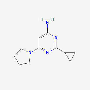 molecular formula C11H16N4 B1471618 2-Cyclopropyl-6-(pyrrolidin-1-yl)pyrimidin-4-amine CAS No. 1412959-90-0